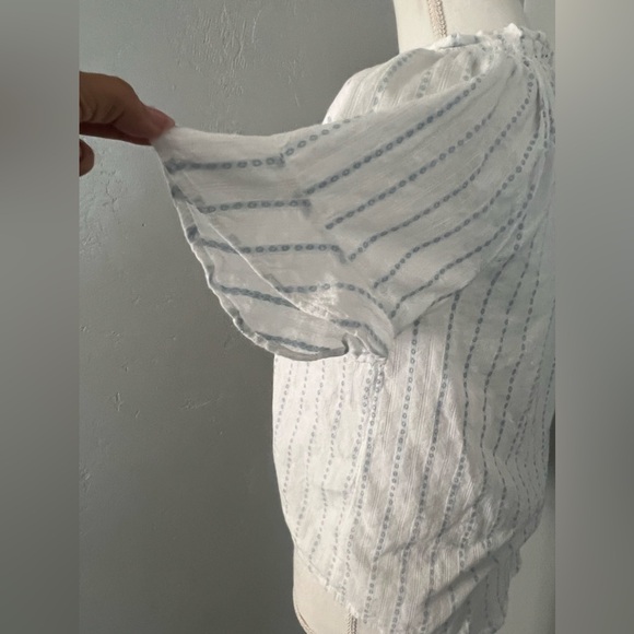 Paige White + Blue Embroidered Tie size S - Picture 4 of 11